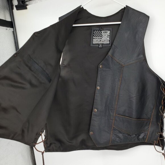 Bikers Dream Apparel Men's Live To Ride Ride To Live Eagle Snap Up Vest Size 54 - Picture 5 of 13